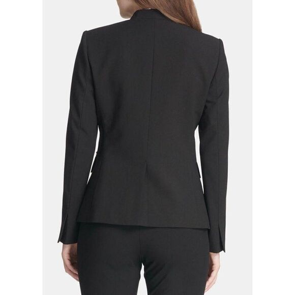 DKNY‎ Blazer Jacket Black 6 Petite Single Button - Picture 6 of 7